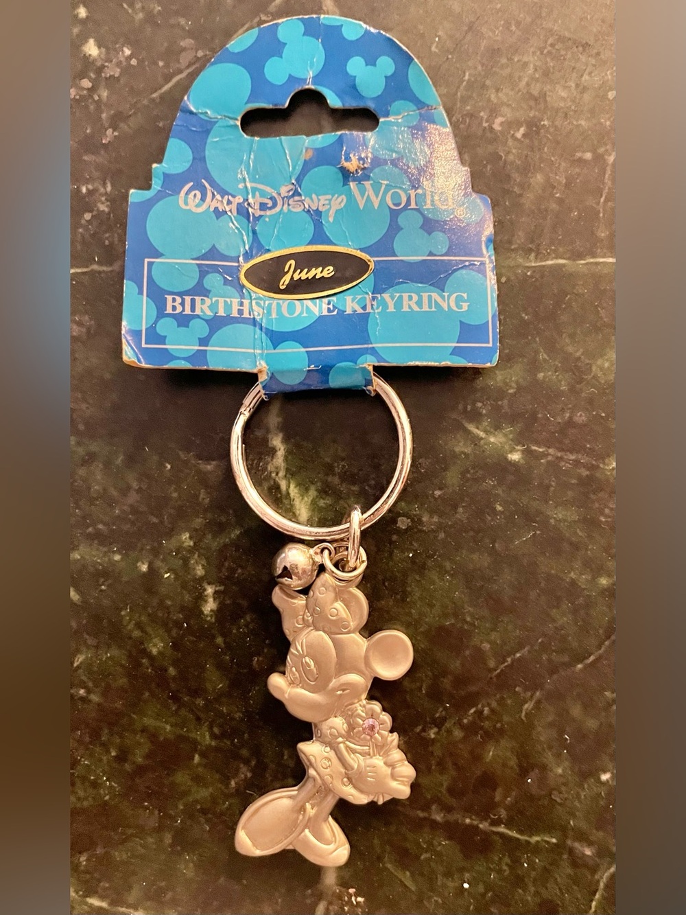 Disney Parks Walt Disney World Minnie Mouse Birthstone June Keyring NWT